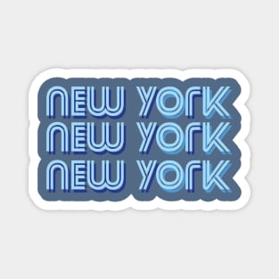 new york blue typography Magnet