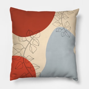 Abstract Line Work, Botanical Mid Century, Modern Boho Pillow