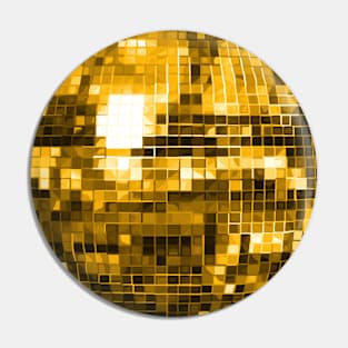 Gold Yellow Mirrored Disco Ball Pattern Pin