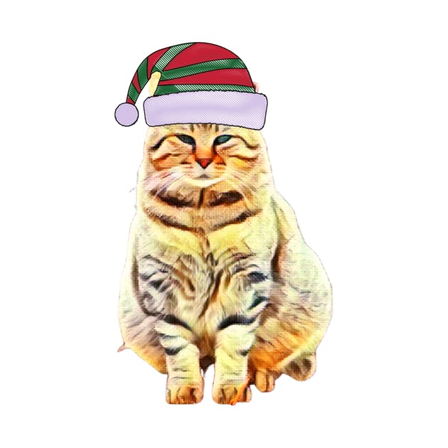 Merry Christmas 2021, Cat with a hat, Christmas gift by BeatyinChaos