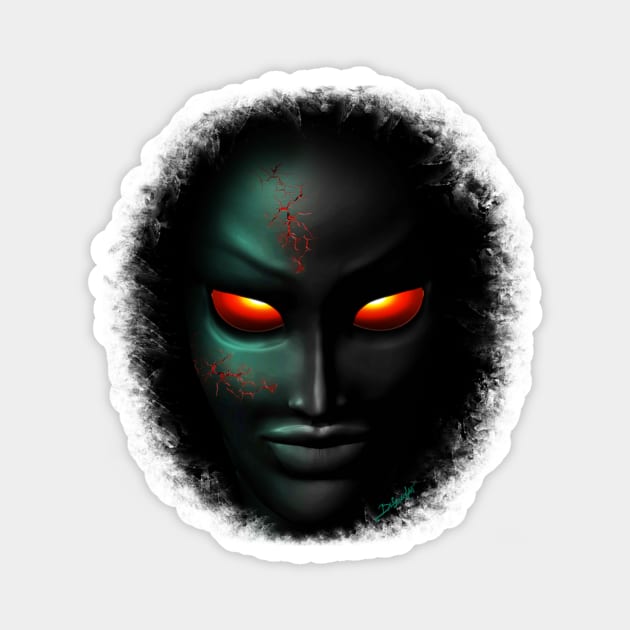 Zombie Ghost Halloween Face Magnet by BluedarkArt