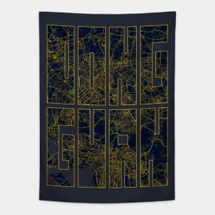 Dongguan, China City Map Typography - Gold Art Deco Tapestry