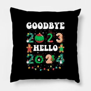 Goodbye 2023 Hello 2024 Happy New Year Funny Christmas Xmas Pillow