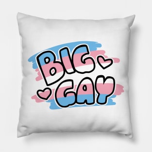 BIG GAY trans pride (white) Pillow