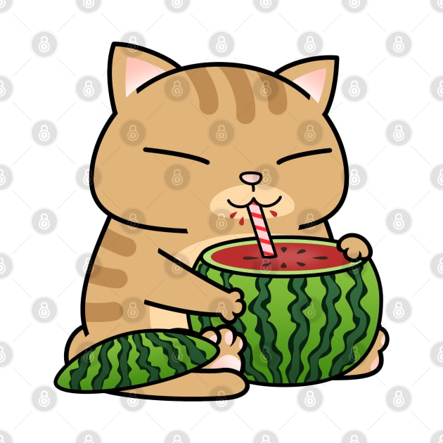 Chubby Cat Watermelon by Takeda_Art