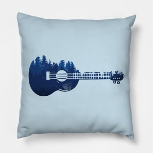 Ukulele forest silhouette Pillow