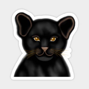 Cute Black Panther Drawing Magnet