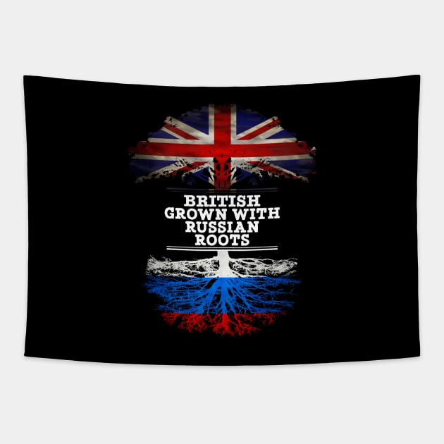 British Grown With Russian Roots - Gift for Russian With Roots From Russia Tapestry by Country Flags