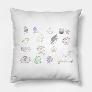 Fruit and Veg and market collection 2 in colour Pillow