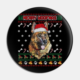 Merry Woofmas German Shepherd Christmas Dog Ugly Sweater Pin