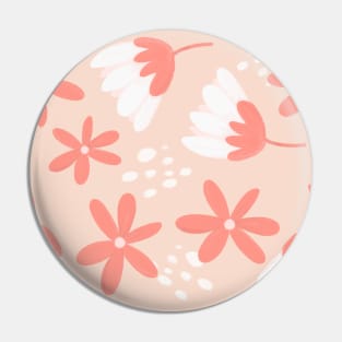 Cute painted white and rose pink daisy flower pattern, sweet spring season Pin