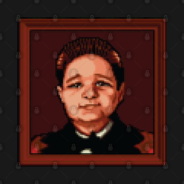 Pugsly Addams Portrait Pixel Art by inotyler