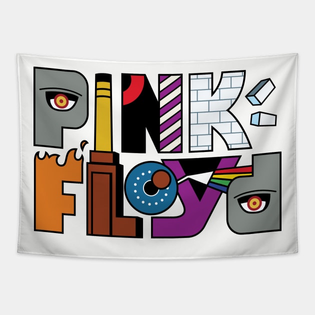 Pink Floyd Albums Logo Full Color Tapestry by EVANARTT