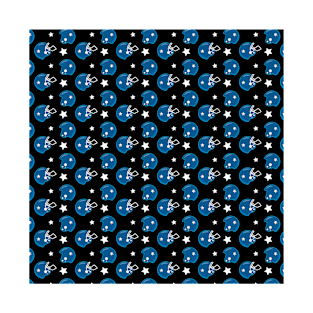 Black and Blue American Football Helmet Pattern T-Shirt