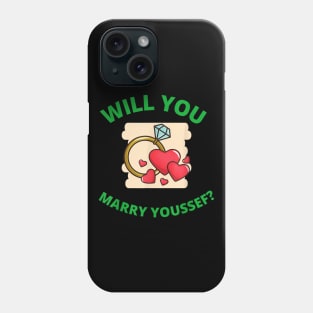 Will You Marry Youssef Engagement Ring Red Hearts Proposal Phone Case