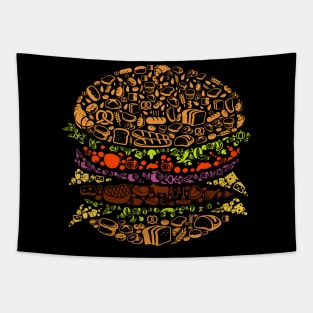 burger ingredients abstract Tapestry