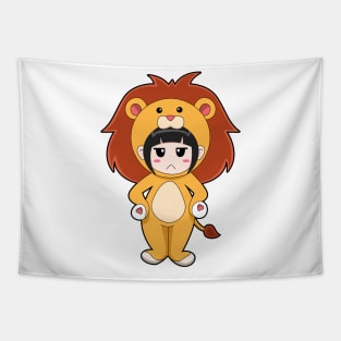 Child with Lion Costume Tapestry