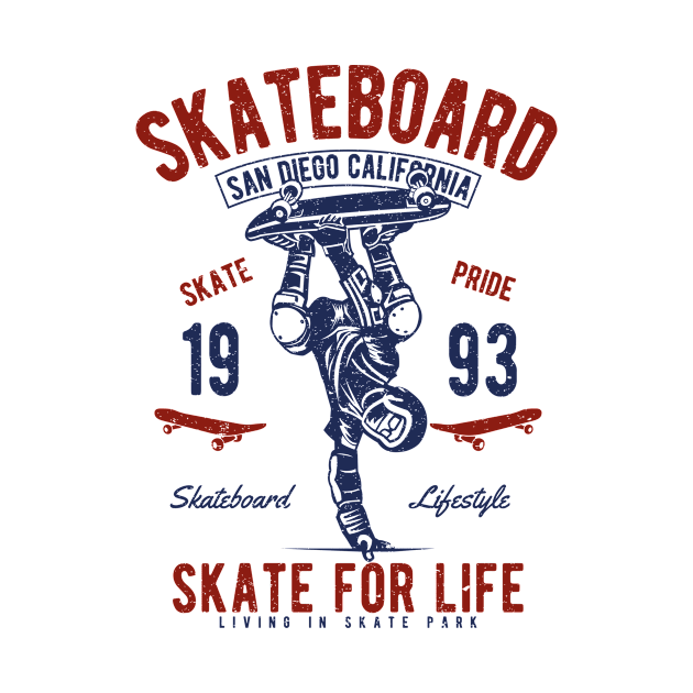 Retro Skate For Life by Rebus28