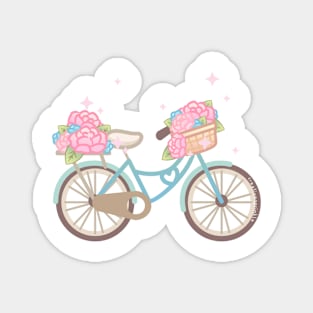 Floral vintage delivery bicycle Magnet