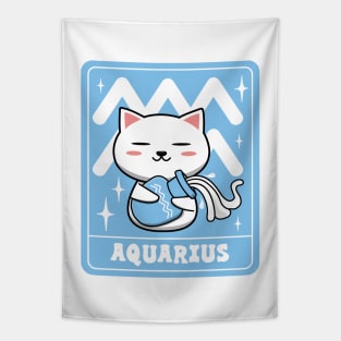 Cute Aquarius Cat Tapestry