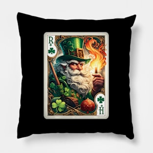 St. Patrick'S Day Leprechaun Shamrock Card Poker Playing Pillow