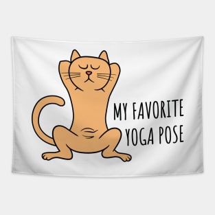 Sleeping Cat Yoga Pose Tapestry