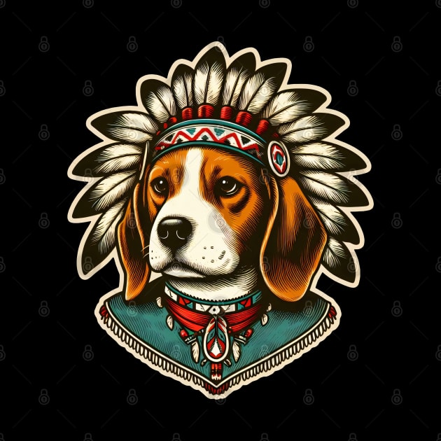 Beagle Native American by k9-tee