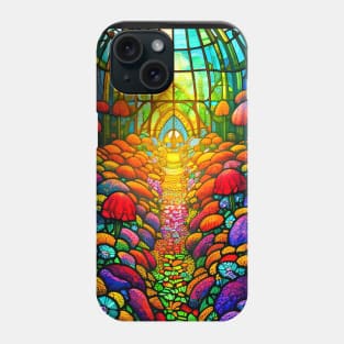 Stained Glass Flowers And Mushrooms Phone Case