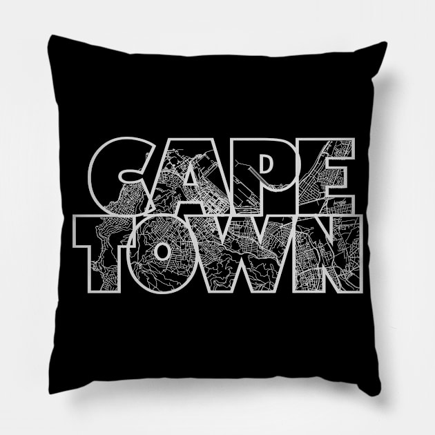 Cape Town Street Map Pillow by thestreetslocal