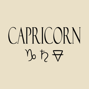 Capricorn Glyph Planet Element T-Shirt