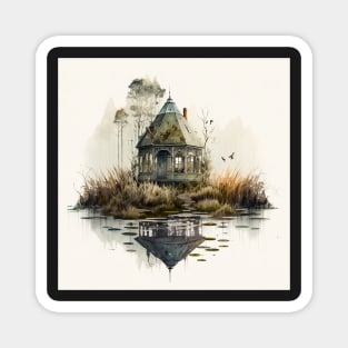 Swamp Lands Cabin Watercolor Magnet