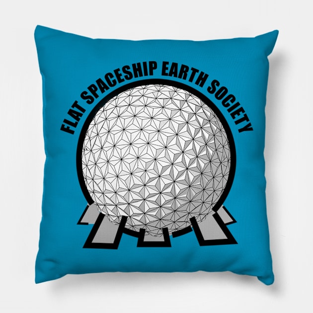 Flat Spaceship Earth Society Pillow by Theme Park Gifts