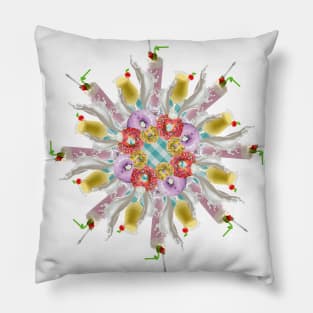 sweet donuts mandala Pillow