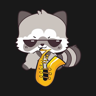 Musical Raccoon Playing on Saxophone - version 2 T-Shirt