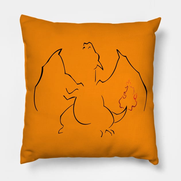 Fire Dragon Pillow by Soodle