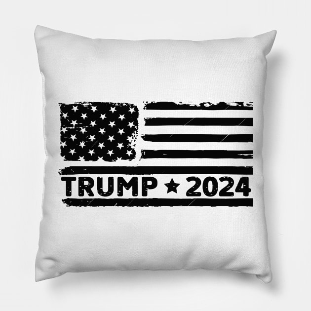 Trump 2024 American Flag Pillow by Dylante