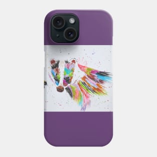 Colourful Badger Looking at a Bumble bee Phone Case