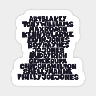 Jazz Legends in Type: The Drummers Magnet