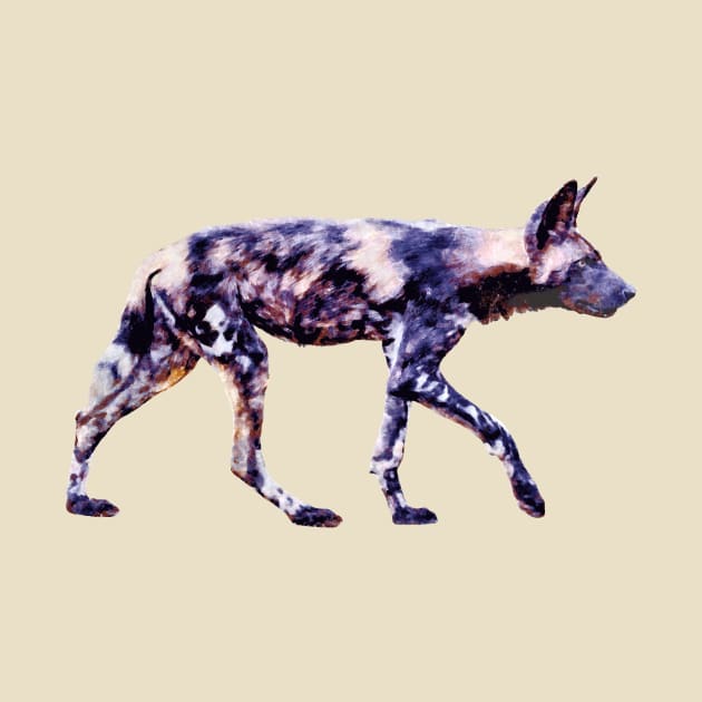 African Wild Dog Impressionist Artwork for Wild Dog Fans by scotch