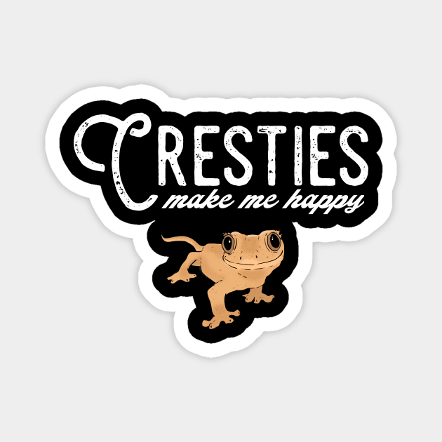 Crested Geckos Make Me Happy, Crestie Lovers Magnet by sockdogs