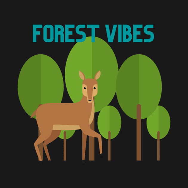 Forest Vibes Wilderness Deer by CrazilykukuDesigns