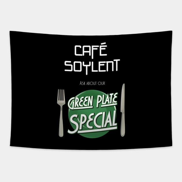 Soylent Cafe's Green Plate Special Tapestry by adam@adamdorman.com