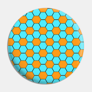 Football / Soccer Ball Texture - Orange & Blue Pin