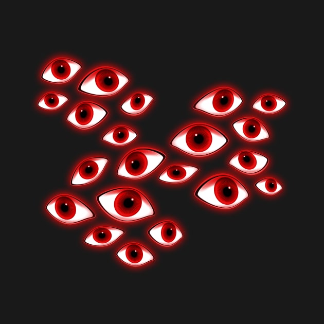 Black and Red Creepy Eyes by VernenInk