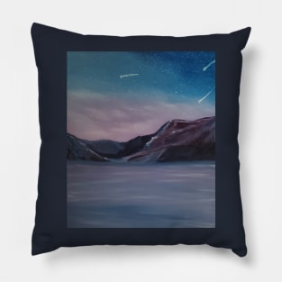 wish upon a star oil painting by Tabitha Kremesec Pillow