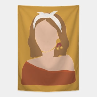 Boho Woman Light Brown Hair Tapestry