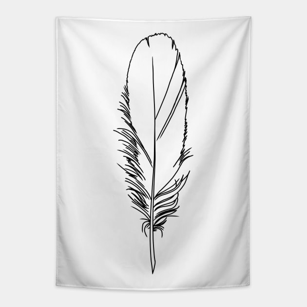 feather. black Tapestry by elywick