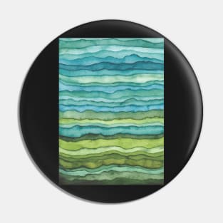 Blue and Green Waves Pin