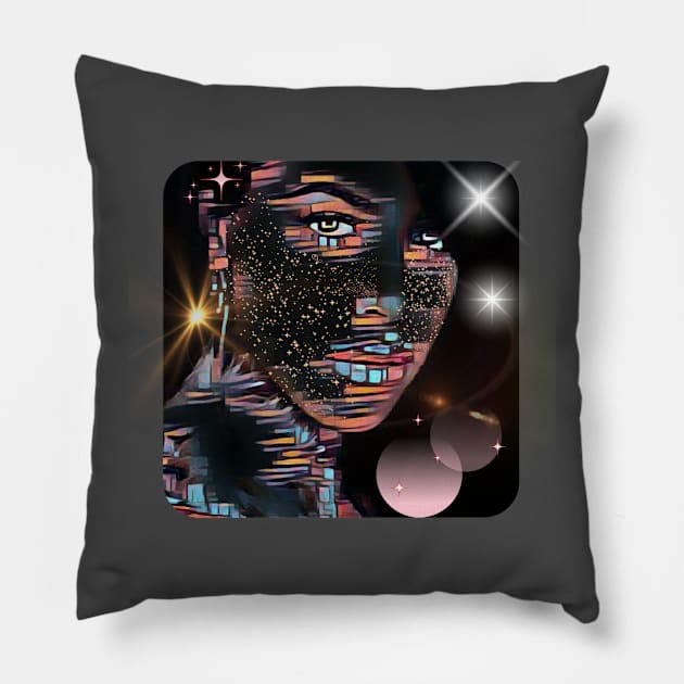 Neon Nights (galaxy glow) Pillow by Blue Ocean Vibes