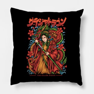 geisha  dragon Pillow